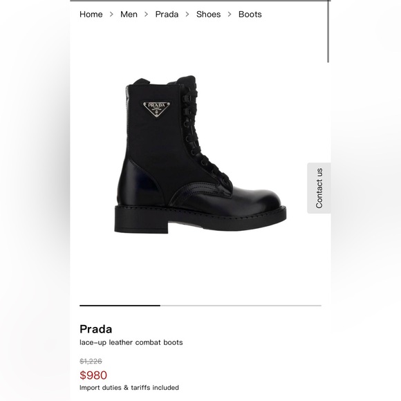 NEW! $1,420 Prada Brushed Leather Re-Nylon Combat Boots Black 8.5 / 9 - Picture 9 of 10